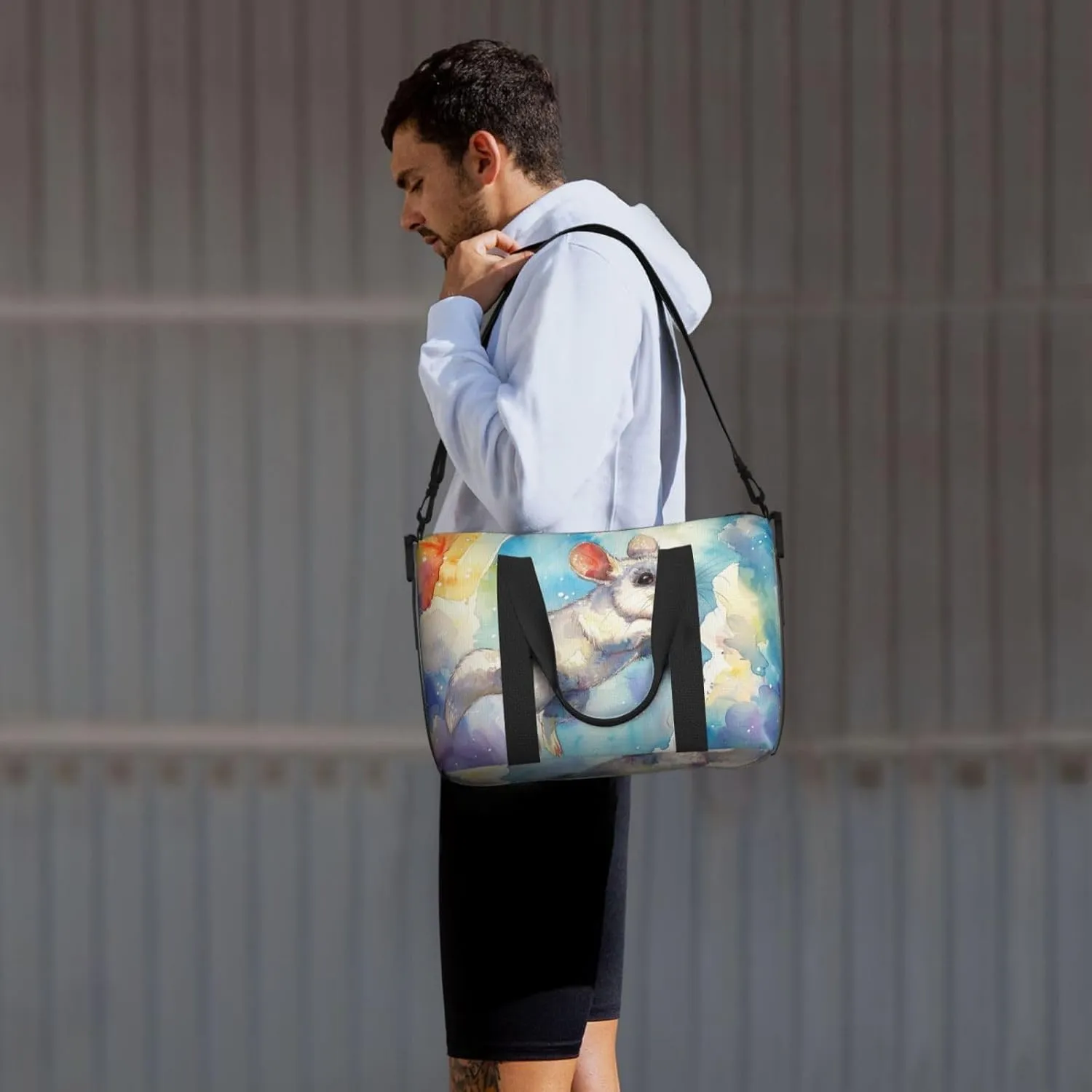 Lovely cute colorful animal print Travel Duffel Bag, Sports Tote Gym Bag, Swim Pool Bag Large Shoulder Tote Bag for Beach Weekender