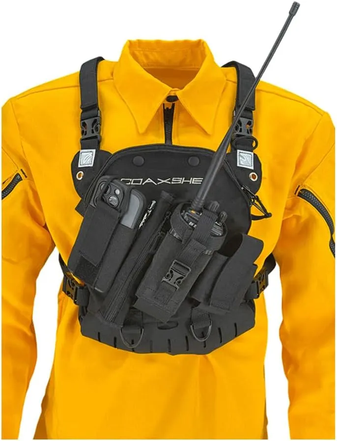 LS-1 Response Radio Chest Harness for 2 Way Radio & Electronics | Search & Rescue, Ski Patrol, Emergency Response - Black