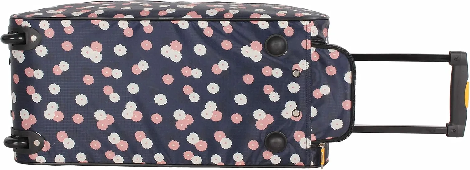 LUCAS Designer Carry On Luggage Collection - Lightweight Pattern 22 Inch Duffel Bag- Weekender Overnight Business Travel Suitcase with 2- Rolling Wheels (Ditty Floral)