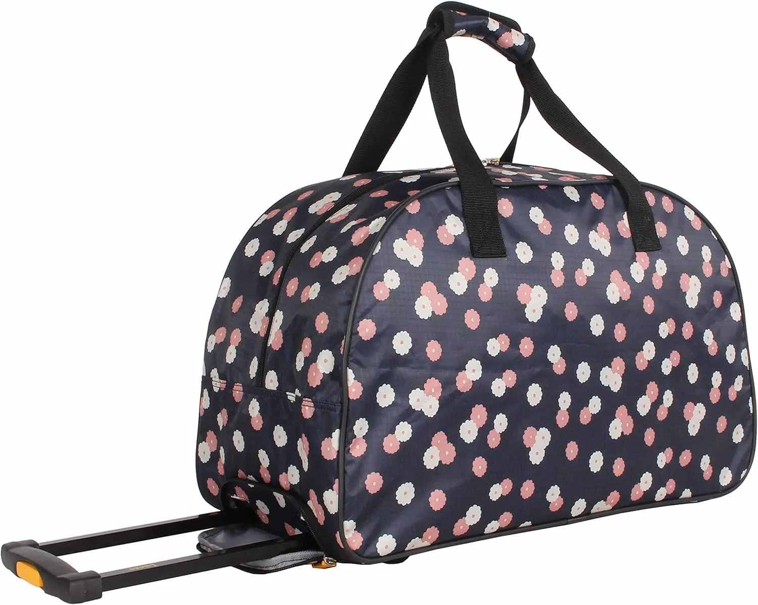 LUCAS Designer Carry On Luggage Collection - Lightweight Pattern 22 Inch Duffel Bag- Weekender Overnight Business Travel Suitcase with 2- Rolling Wheels (Ditty Floral)
