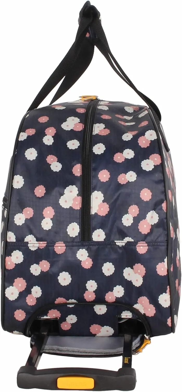 LUCAS Designer Carry On Luggage Collection - Lightweight Pattern 22 Inch Duffel Bag- Weekender Overnight Business Travel Suitcase with 2- Rolling Wheels (Ditty Floral)