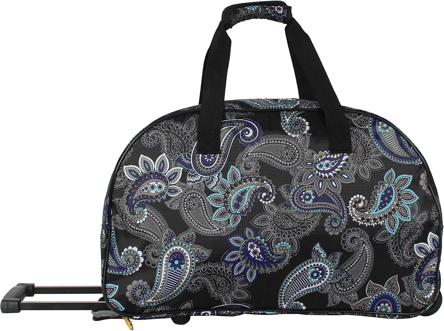 LUCAS Designer Carry On Luggage Collection - Lightweight Pattern 22 Inch Duffel Bag- Weekender Overnight Business Travel Suitcase with 2- Rolling Wheels (Paisley Peacock)