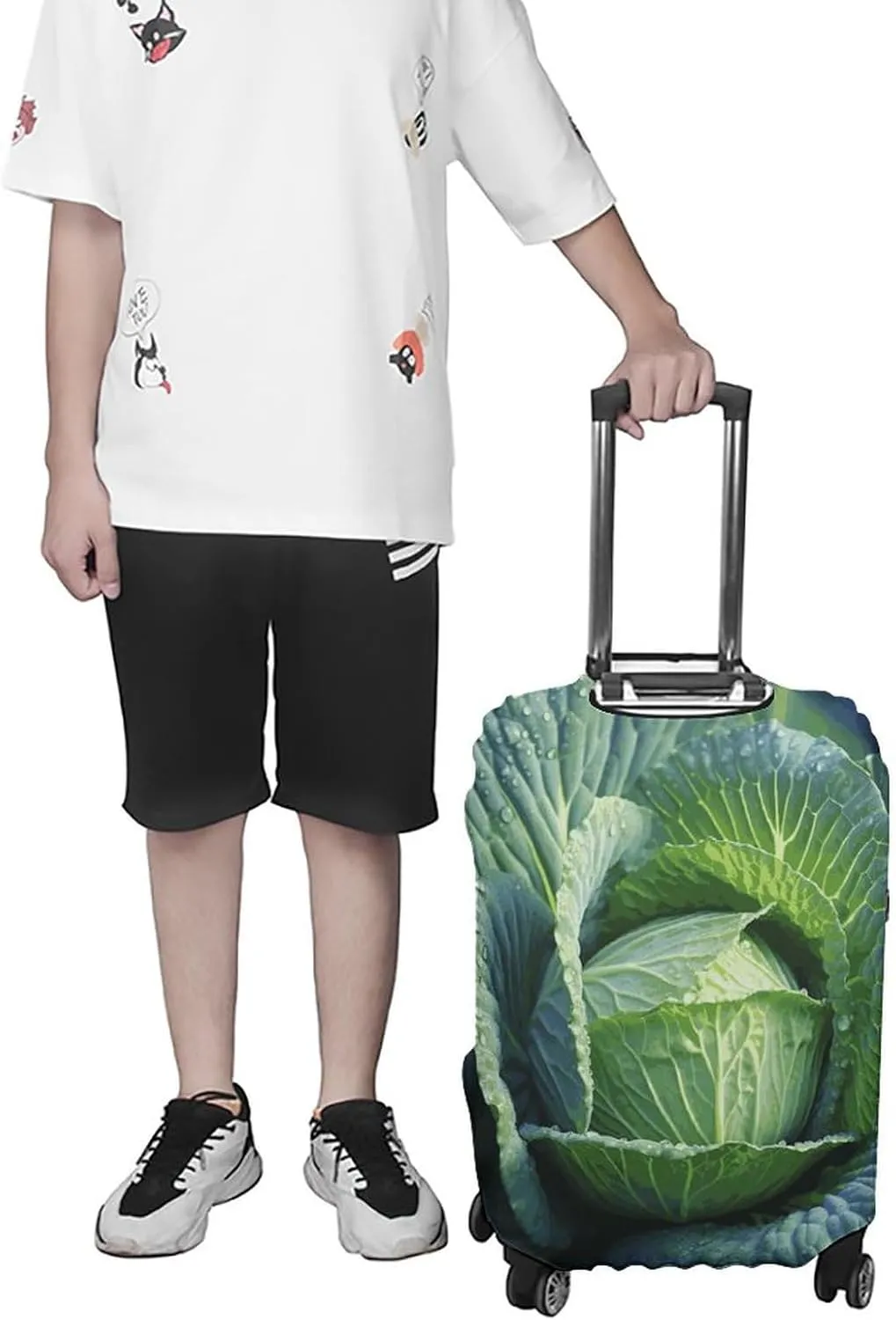 Luggage Cover for Travel Bright Cabbage Fashion Luggage Covers Washable Stretch Suitcases Protector Fits 19-32 Inch Luggage S
