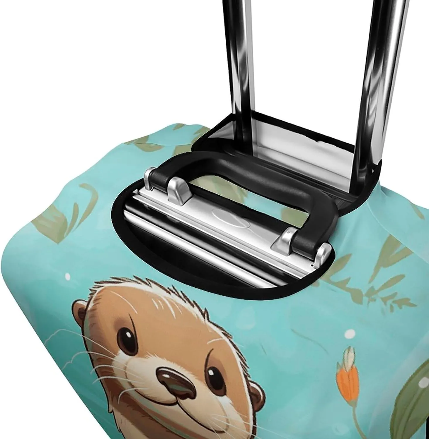 Luggage Cover for Travel, Cartoon Cute Otter Fashion Luggage Covers, Washable Stretch Suitcases Protector Fits 19-32 Inch Luggage L