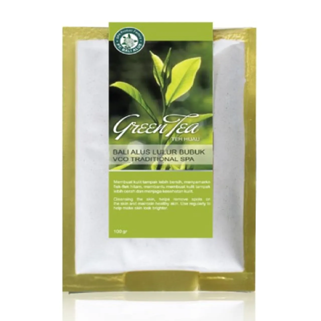 Lulur Bubuk Powder Scrub Green Tea VCA Traditional SPA, 100 gram (Pack of 2)