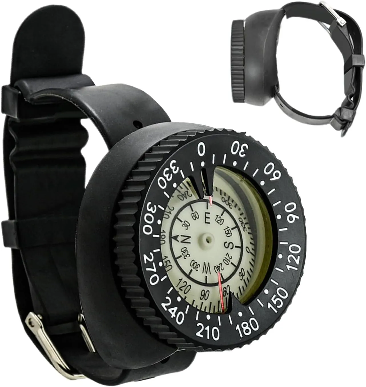 Luminous Survival Compass – Waterproof Direction Tool, Outdoor Tracking Gear | Hiking Navigation Device, Camping Orienteering Equipment, Kayak Adventure Aid with Diving Scenario for Nature Explorers