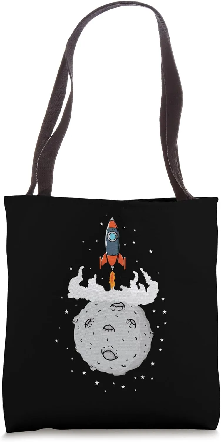Lunar Mission Rocket Launch Tote Bag