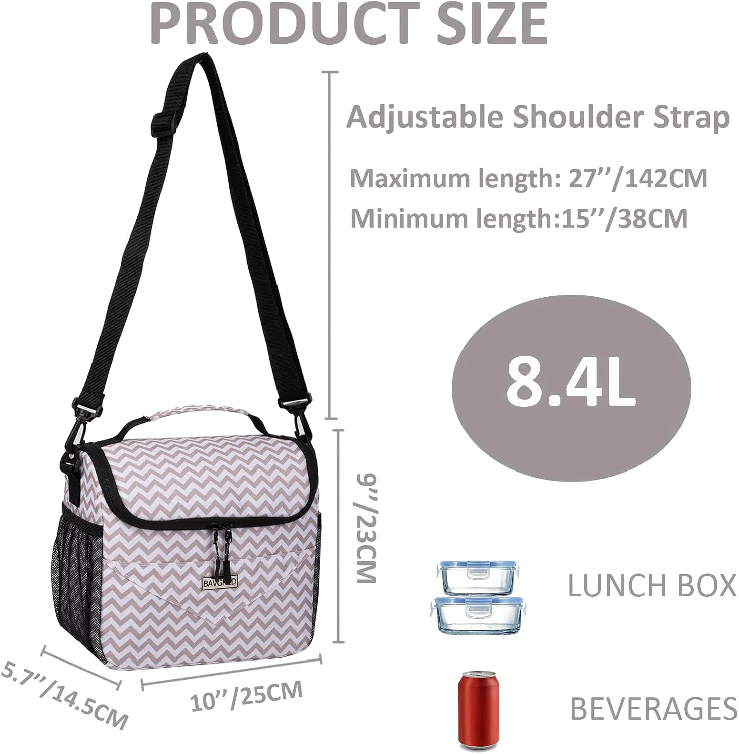 Lunch Bags for Women, Insulated Lunch Box Reusable Tote Lunch Bag for Office Picnic Camping-Leakproof Soft Mini Cooler Bag with Adjustable Shoulder Strap