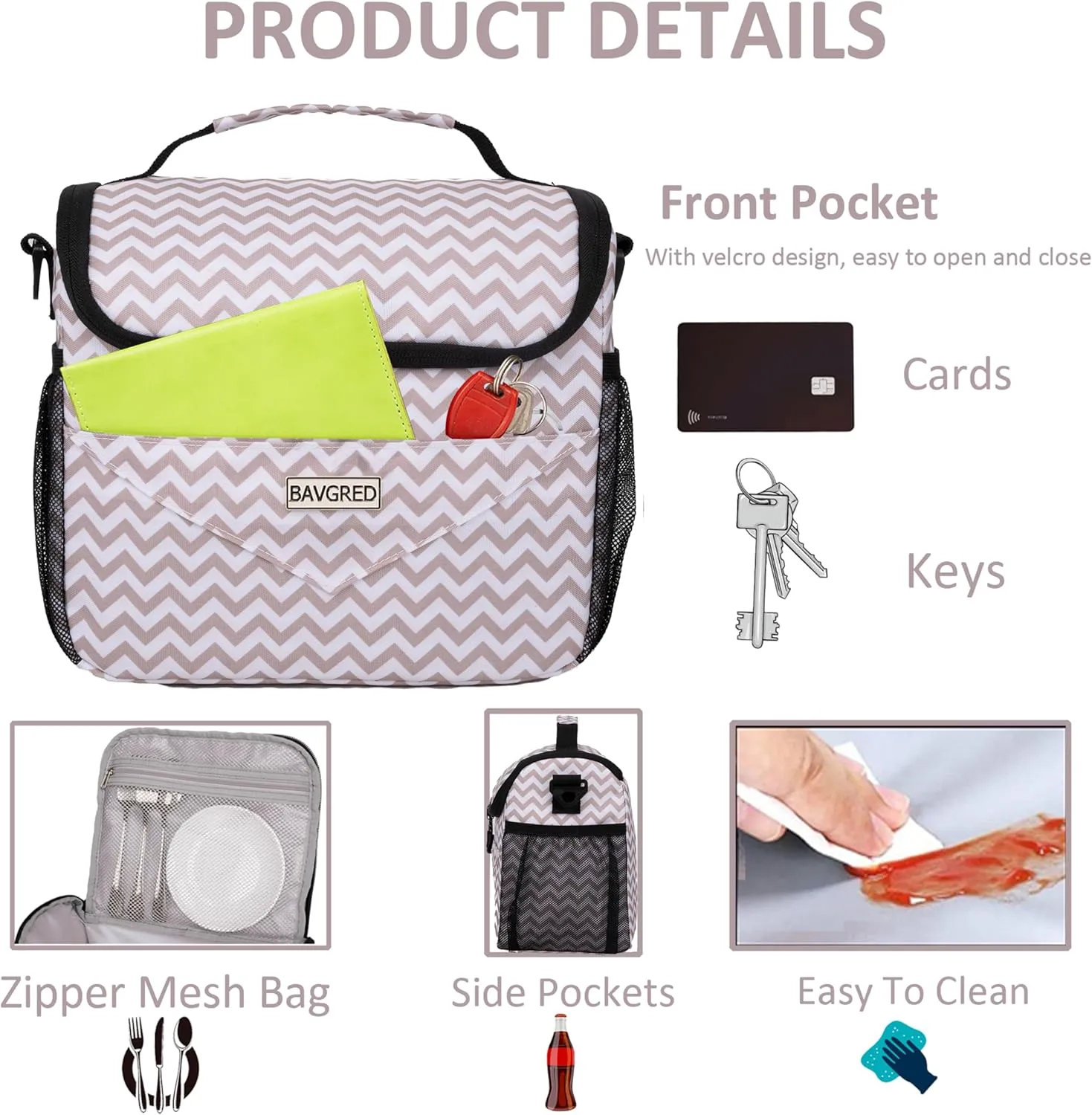 Lunch Bags for Women, Insulated Lunch Box Reusable Tote Lunch Bag for Office Picnic Camping-Leakproof Soft Mini Cooler Bag with Adjustable Shoulder Strap