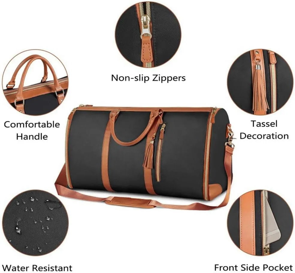 Luschy Travel Bags for Women, Roll Up Garment Bag, Garment Bag That Turns Into Duffle (Pink)