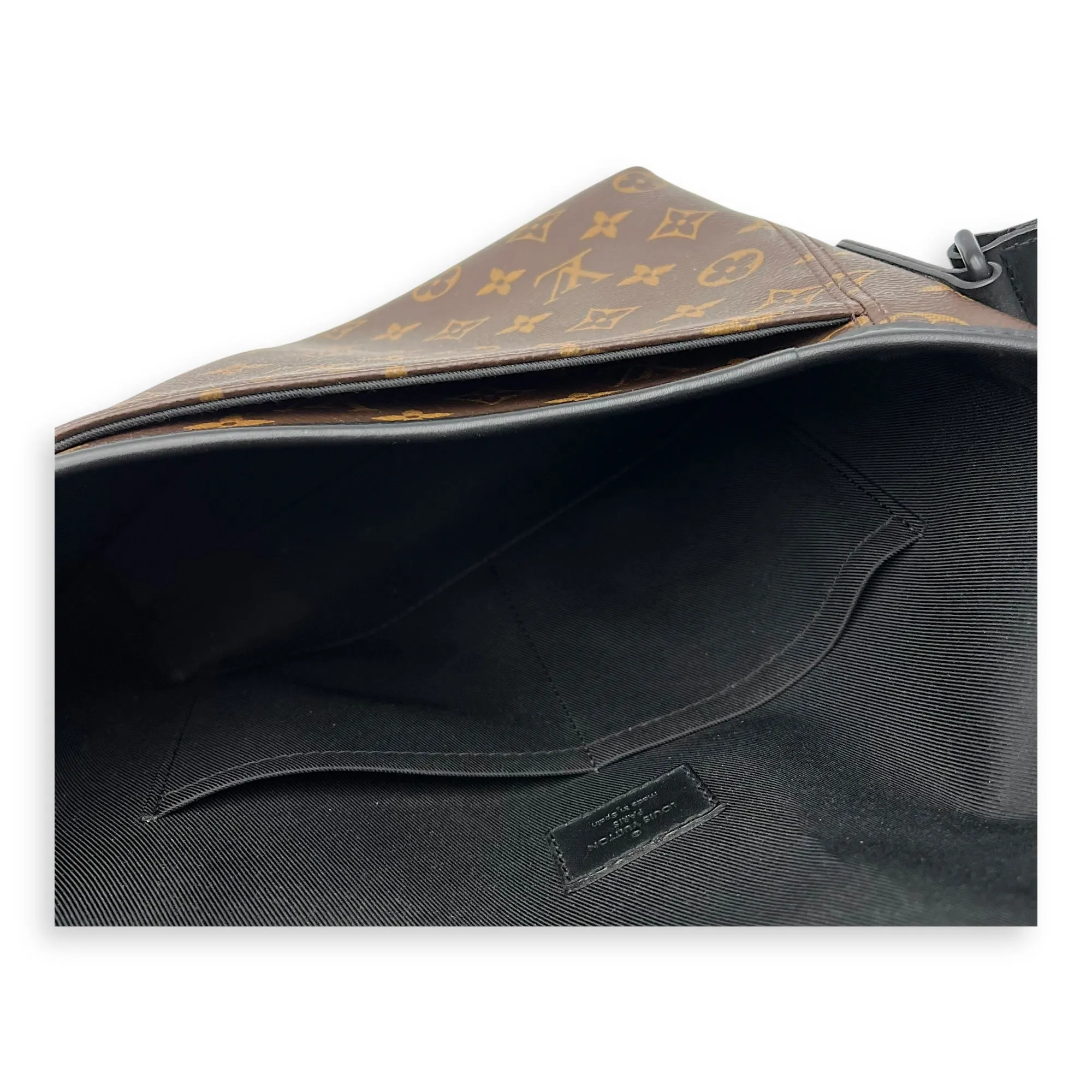 Macassar Brown Messenger in Monogram Coated Canvas, Lacquered Metal hardware