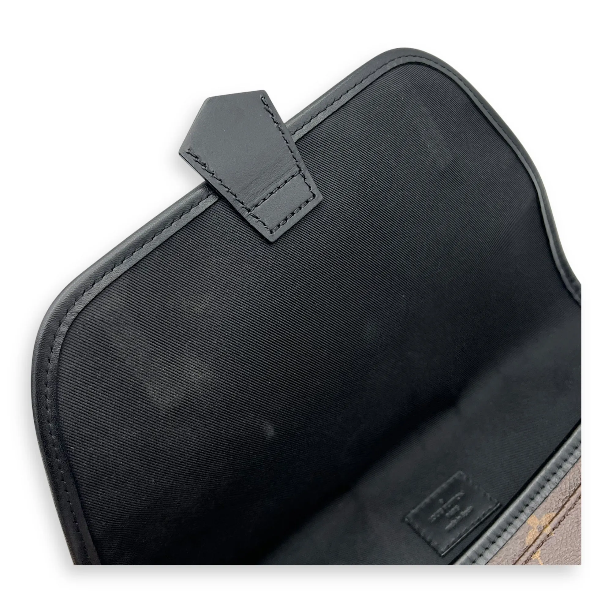 Macassar Brown Messenger in Monogram Coated Canvas, Lacquered Metal hardware
