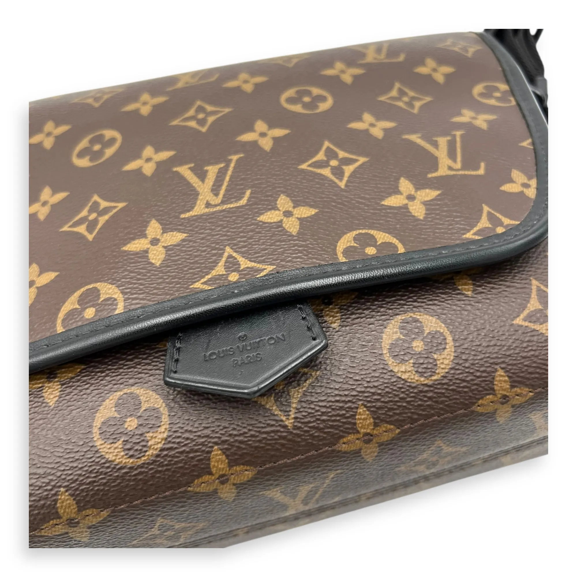 Macassar Brown Messenger in Monogram Coated Canvas, Lacquered Metal hardware