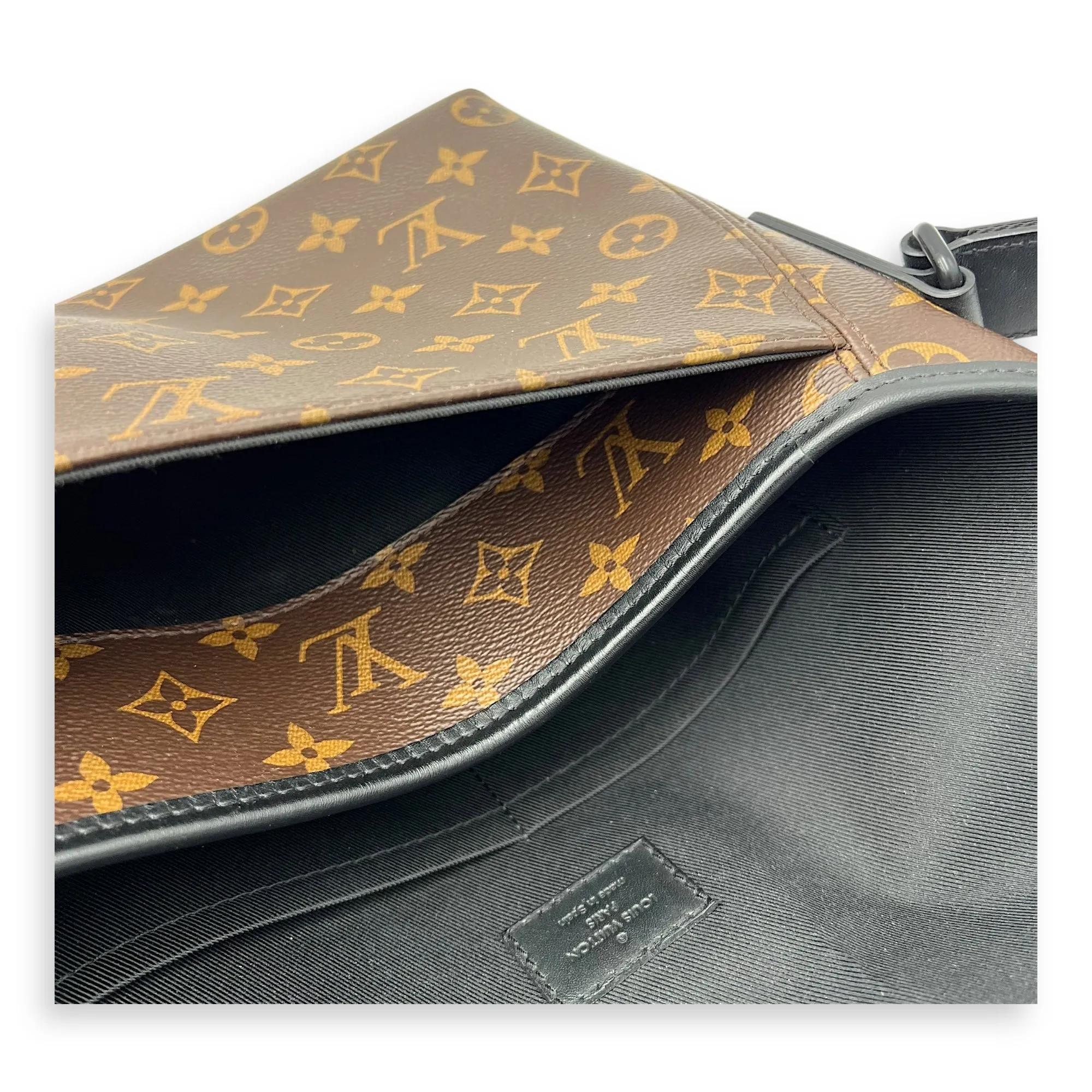 Macassar Brown Messenger in Monogram Coated Canvas, Lacquered Metal hardware