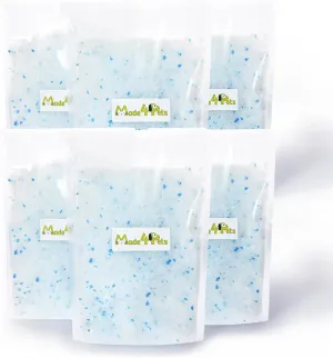 Made4Pets Cat Litter Crystals Kitty Litter Odor Control Crystal Litter Non Clumping No scooping Low Dust, Low Tracking, Lightweight, Dehydrates Waste,– 25.8 lbs (6 x 4.3 lb Packs)