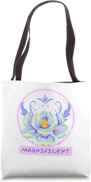 Magnificent Magnolia Multicolor and Lavender Circle Tote Bag