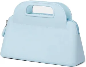 Makeup Bag Cosmetic Traveling Bag Organizer Cute Toiletry Bag for Women Waterproof Portable Beauty Pouch Silicone Material (Blue)