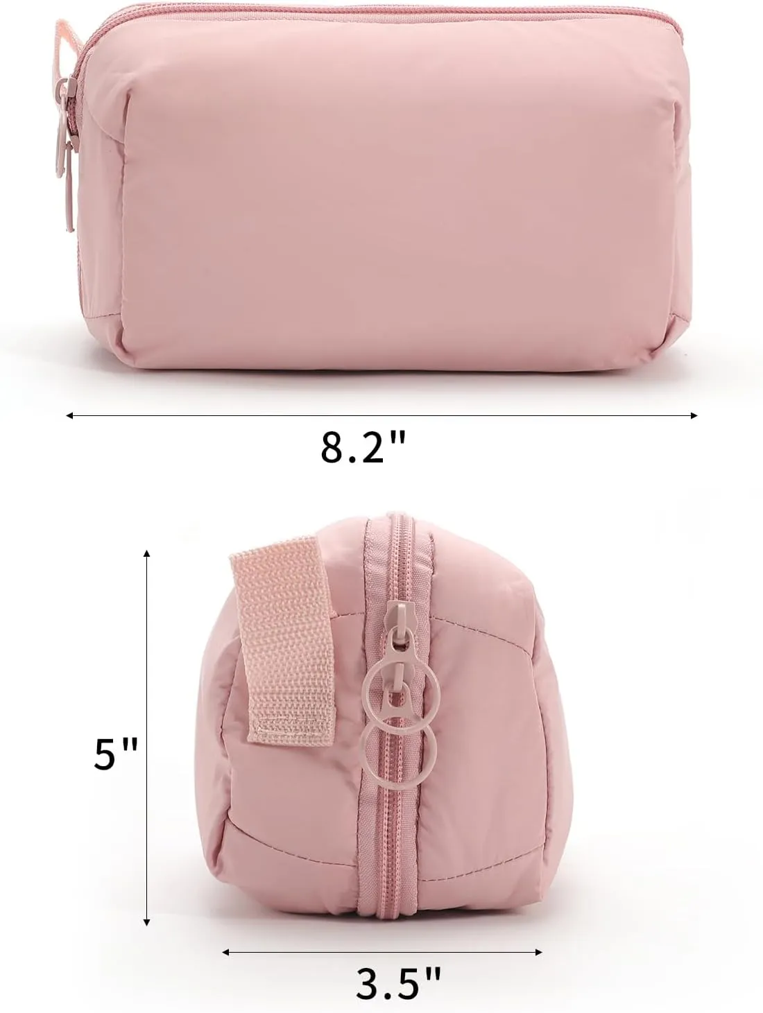 Makeup Bag for Travel Medium Cosmetic Case for Women Large Capacity Portable Zipper Cosmetic Organizer with Compartments Pink
