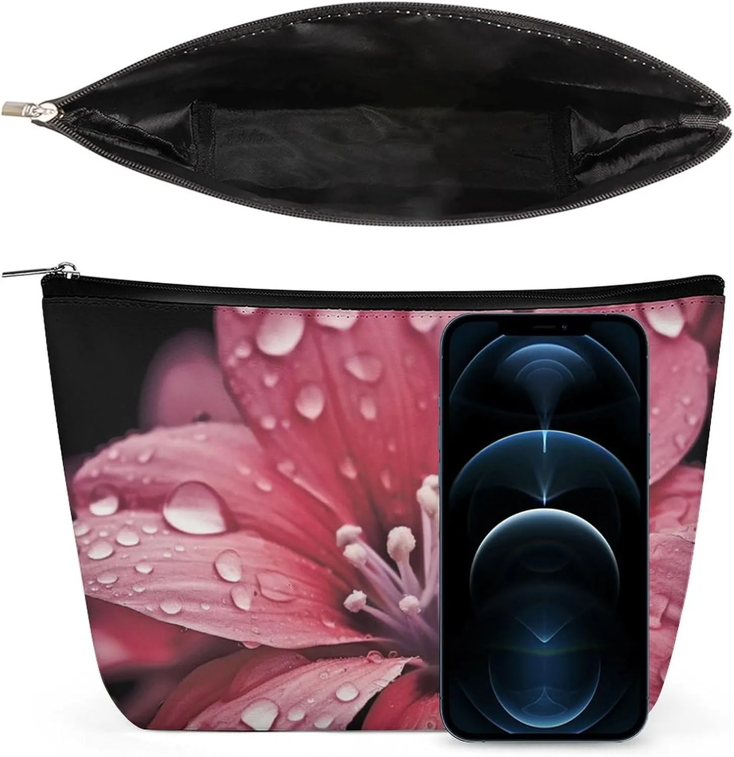 Makeup Bag Travel Cosmetic Bag Portable Flower Toiletry Bag Large Capacity Zipper Pouch Makeup Organizer Case Waterproof Toiletry Pouch for Women Men