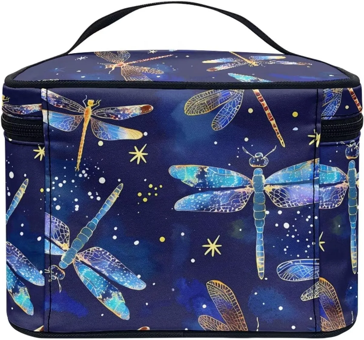 Makeup Organizer Cosmetic Storage Cases Blue Dragonfly Travel Cosmetic Bag Make Up Pouch Large Travel Zipper Pouch Toiletry Bag Makeup Organizer Bag for Women