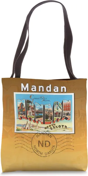 Mandan North Dakota ND Large Letter Postcard Postmarked Tote Bag