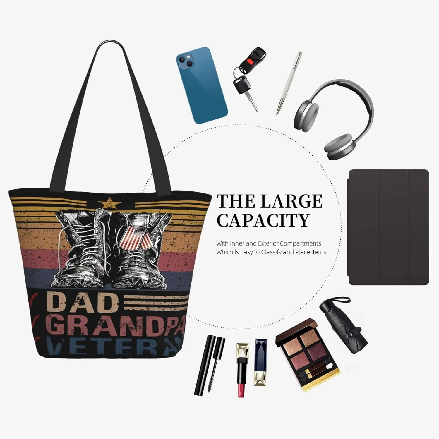 Mardi Gras Beads Mask Feathers Tote Bag for Women Lightweight Shopping Handbag Large Capacity Shoulder Bag
