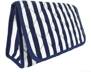 Marisa D'Amico Travel Portable Purse Size Makeup Case Cosmetic Bag with Mirror, Quilted Cotton
