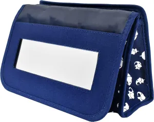 Marisa D'Amico Travel Portable Purse Size Makeup Case Cosmetic Bag with Mirror, Quilted Cotton