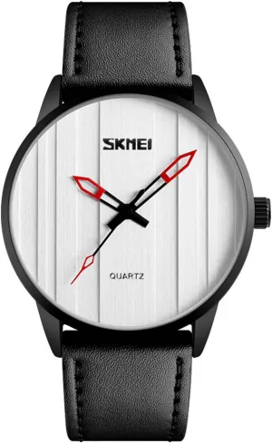 MASTOP Men's Minimalist Analog Sport Quartz Watch Business Waterproof Black Leather Band Dress Wrist Watch