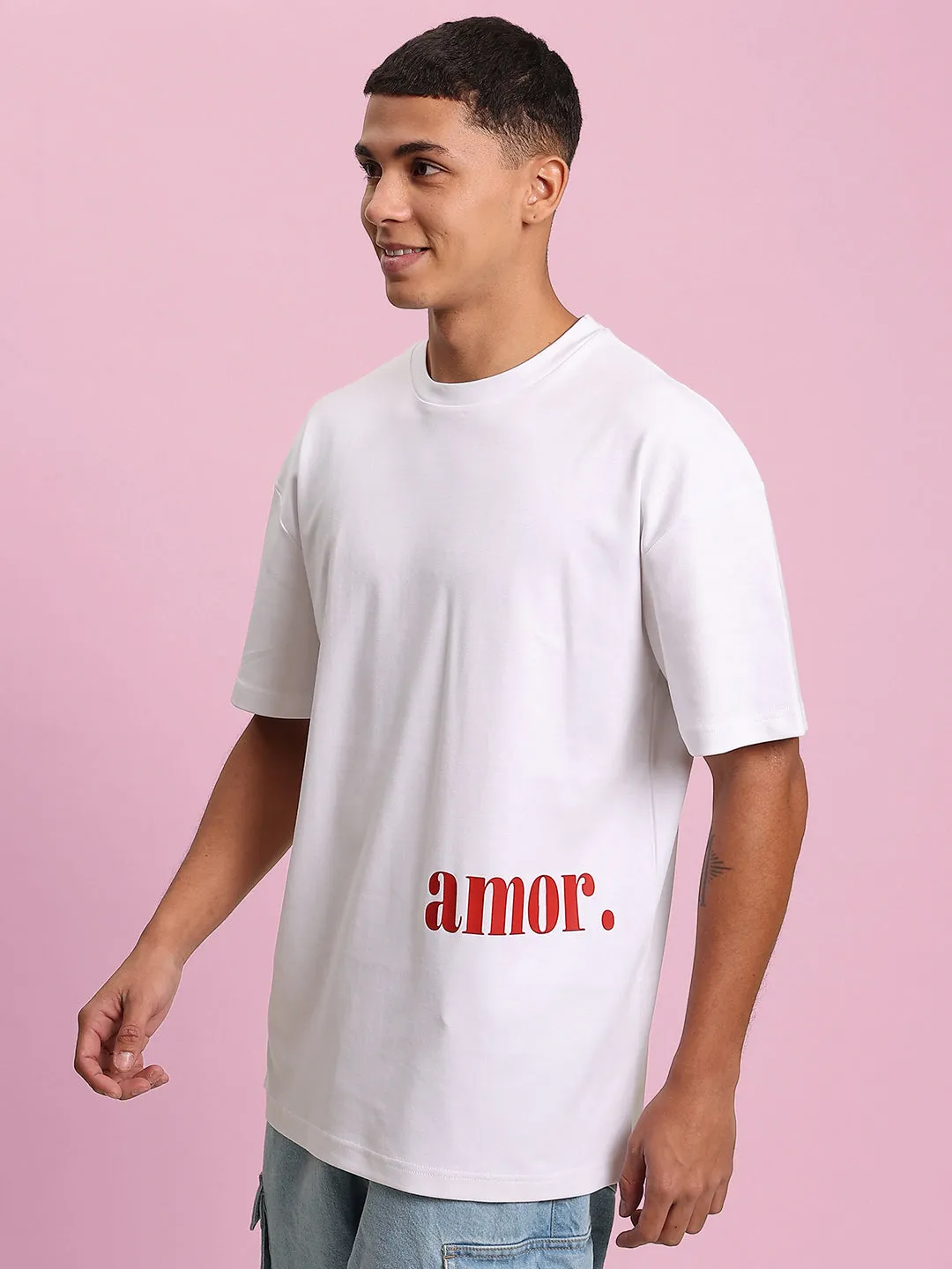 Men Amor Graphic Oversized T Shirt