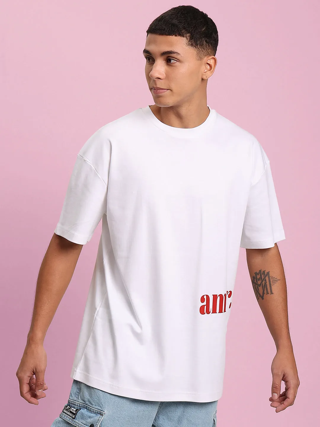 Men Amor Graphic Oversized T Shirt