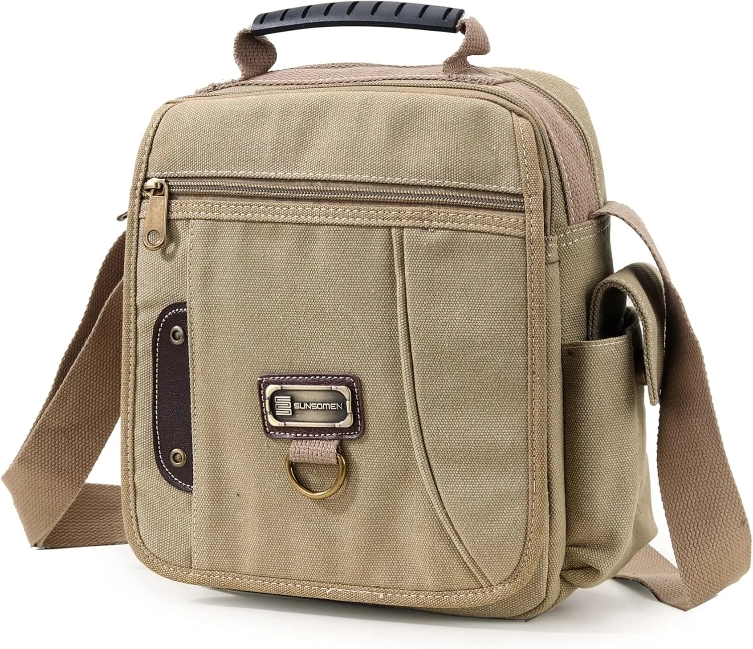 Men's Canvas Crossbody Messenger Bag - Small, Shoulder, Travel, Work Bag