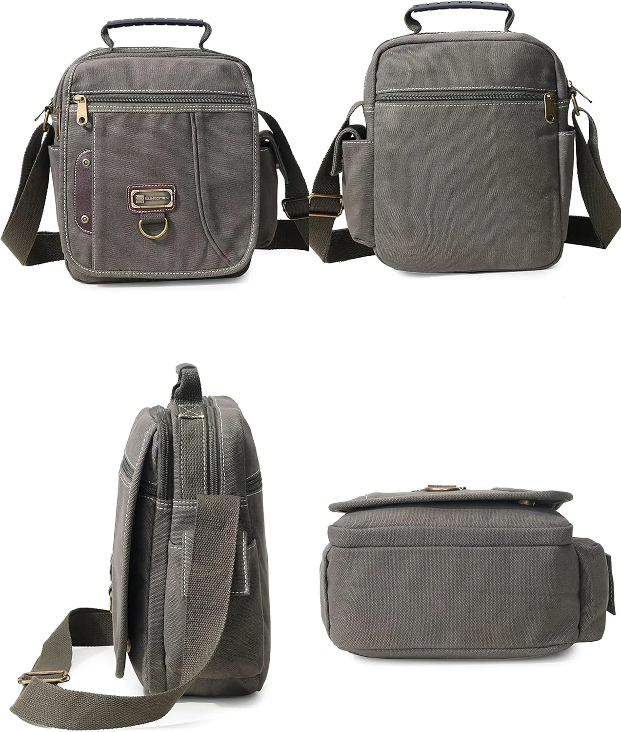 Men's Canvas Crossbody Messenger Bag - Small, Shoulder, Travel, Work Bag