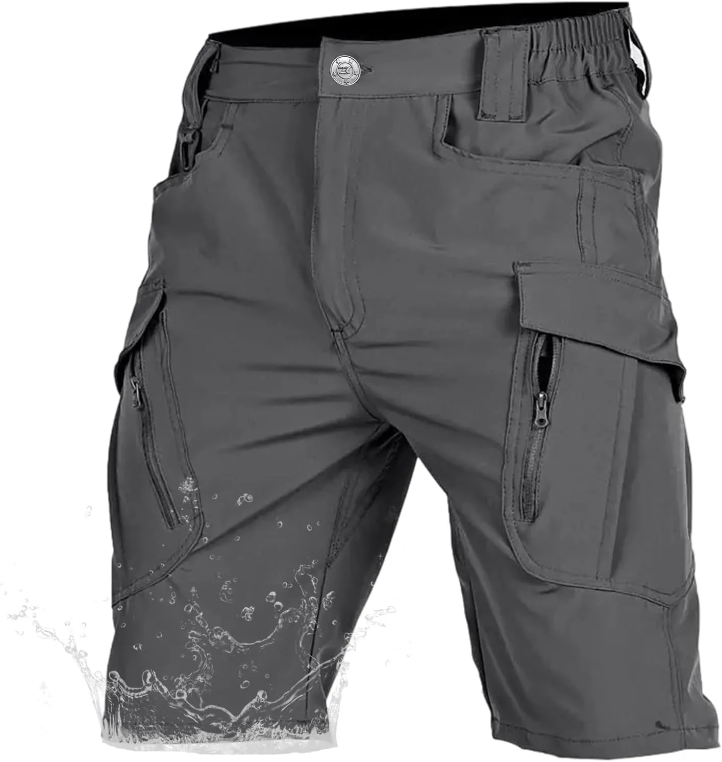 Mens Hiking Cargo Shorts with Multi Pockets Quick Dry Lightweight Stretch Tactical Shorts Outdoor Golf Fishing Camping Grey XL