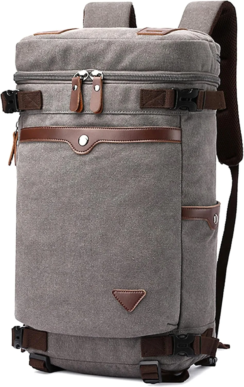 Men's Vintage Backpack Convertible Travel Duffel Bags Canvas Large Capacity Shoulder Bag for Climbing Camping (Grey)