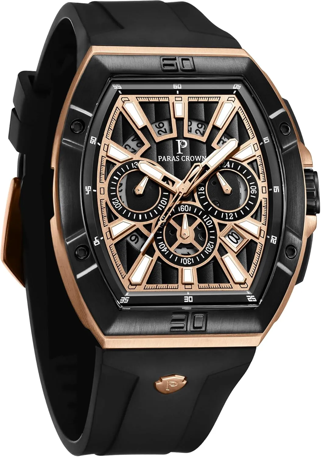 Mens Watches Analog Quartz Luxury Tonneau Watches for Men Japanese Movement 50M Waterproof Stainless Steel Case Luminous Sport Watch