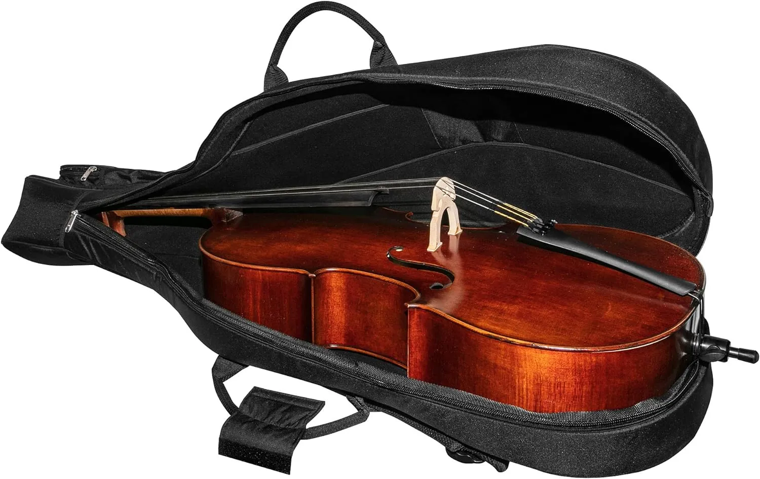 MI&VI CB-5005 Travel Cello Soft Case Gig Bag (3/4 Size) With Multiple Pockets and Adjustable Backpack Straps | Thick 20mm Padding | Weather-Resistant | Non-Abrasive Lining - MIVI Music