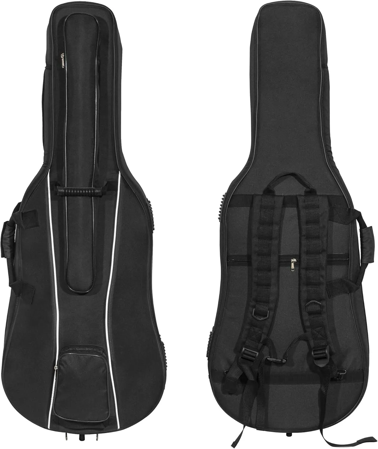 MI&VI CB-5005 Travel Cello Soft Case Gig Bag (3/4 Size) With Multiple Pockets and Adjustable Backpack Straps | Thick 20mm Padding | Weather-Resistant | Non-Abrasive Lining - MIVI Music