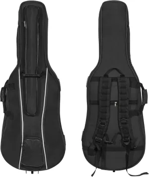 MI&VI CB-5005 Travel Cello Soft Case Gig Bag (3/4 Size) With Multiple Pockets and Adjustable Backpack Straps | Thick 20mm Padding | Weather-Resistant | Non-Abrasive Lining - MIVI Music