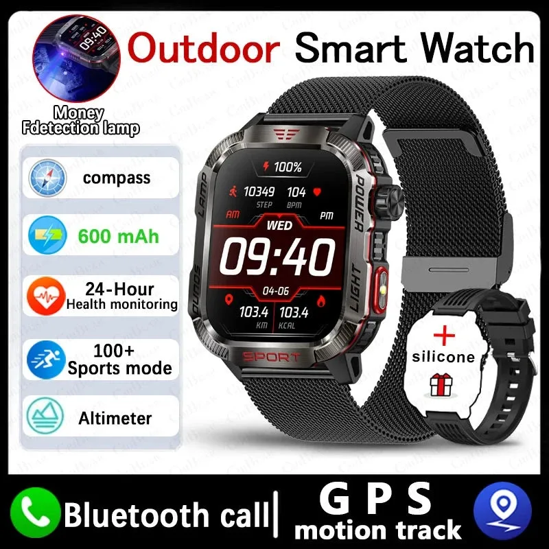 Military GPS Smartwatch for Huawei Xiaomi, Bluetooth, Waterproof