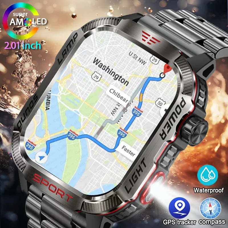 Military GPS Smartwatch for Huawei Xiaomi, Bluetooth, Waterproof
