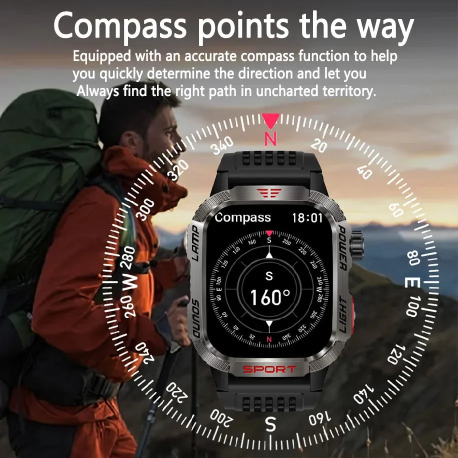 Military GPS Smartwatch for Huawei Xiaomi, Bluetooth, Waterproof