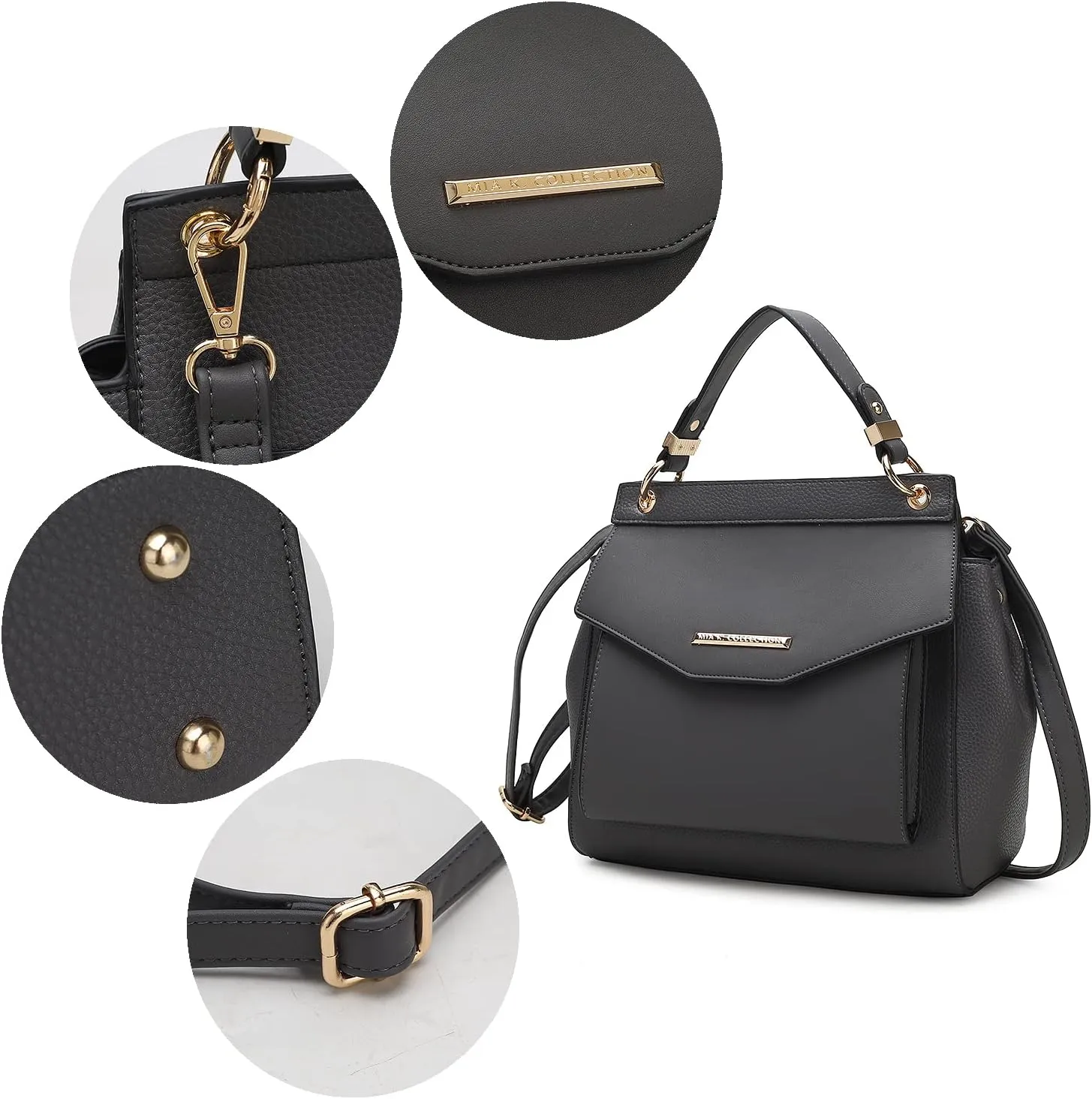MKF Collection Satchel Convertible Handbag, Women’s Backpack, Satchel & Crossbody 3-in-1 Top-Handle Purse