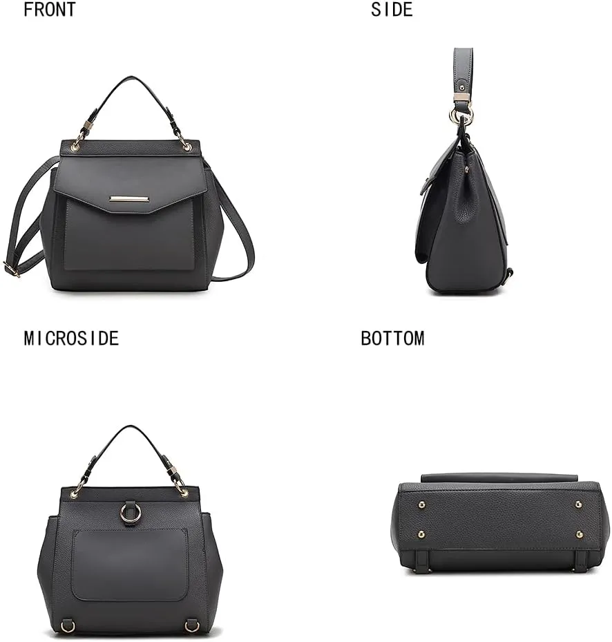 MKF Collection Satchel Convertible Handbag, Women’s Backpack, Satchel & Crossbody 3-in-1 Top-Handle Purse