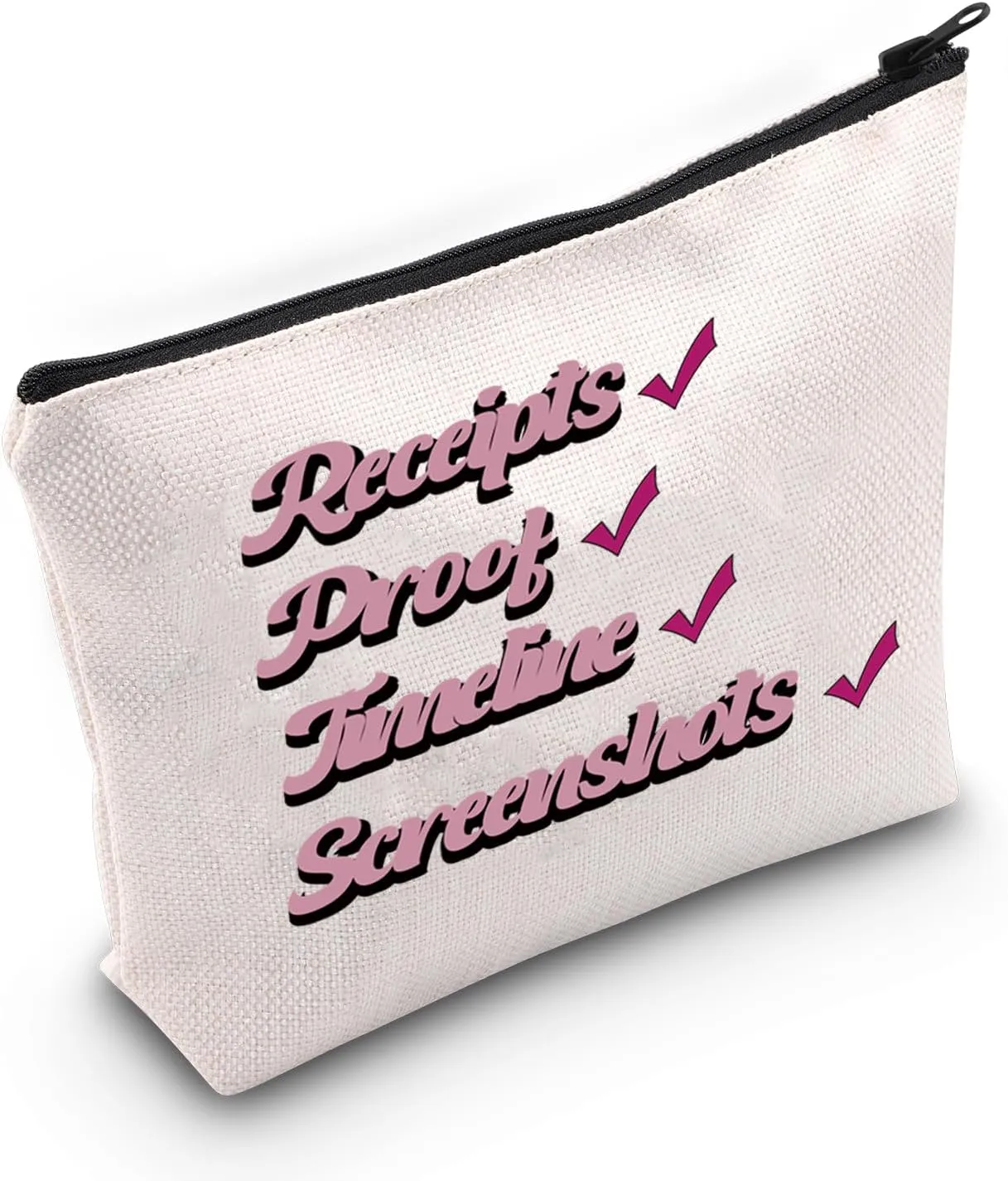 MNIGIU RHOSLC Heather Gay Inspired Gift Receipts Proof Timeline Screenshots Makeup Zipper Pouch for Bravo Fans (ReceiptsPTS), Medium