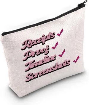 MNIGIU RHOSLC Heather Gay Inspired Gift Receipts Proof Timeline Screenshots Makeup Zipper Pouch for Bravo Fans (ReceiptsPTS), Medium