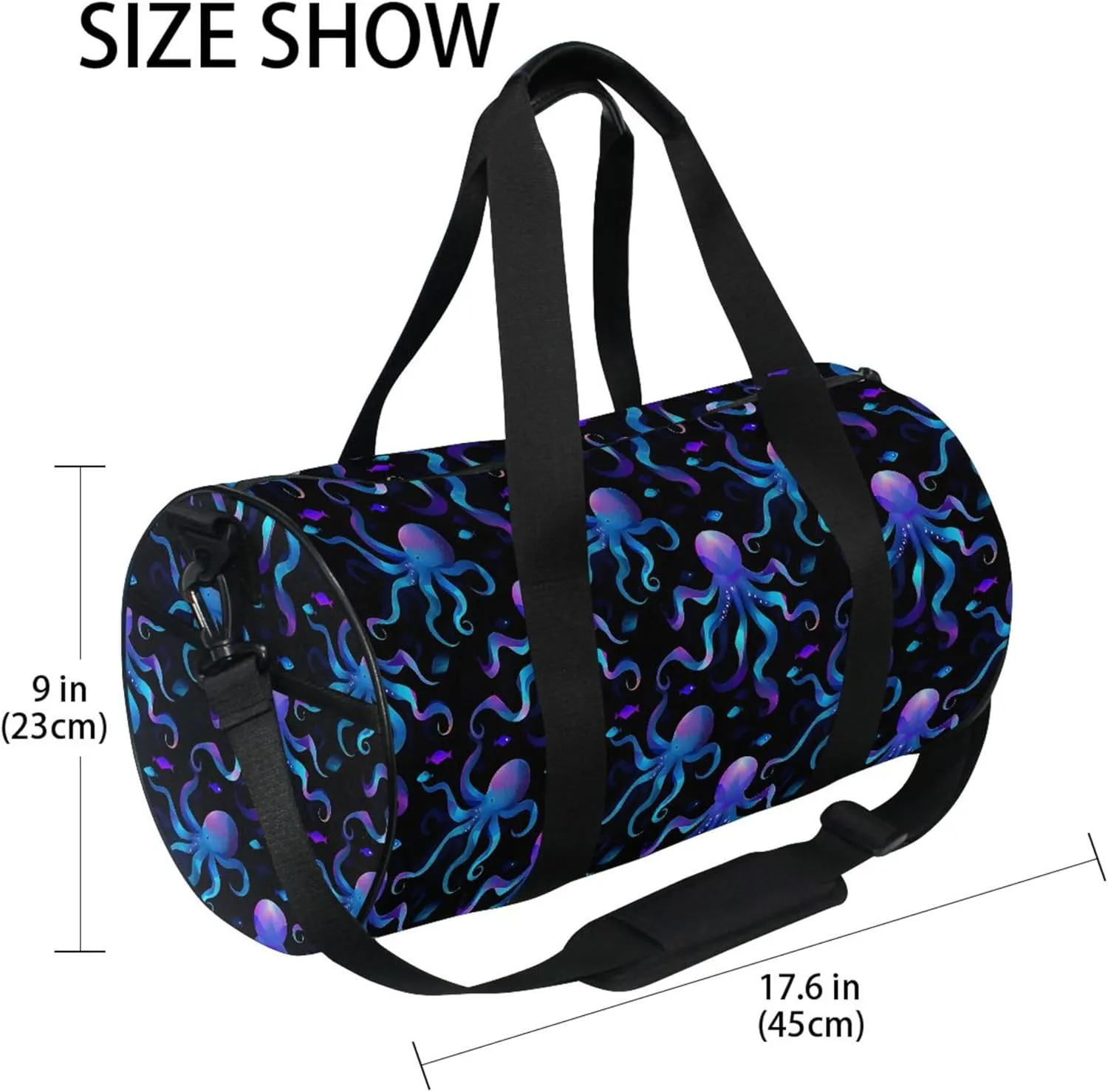 MNSRUU Sports Duffel Bags, Octopus Athletic Gym Bag Overnight Workout Travel Tote Luggage for Men Women Yoga