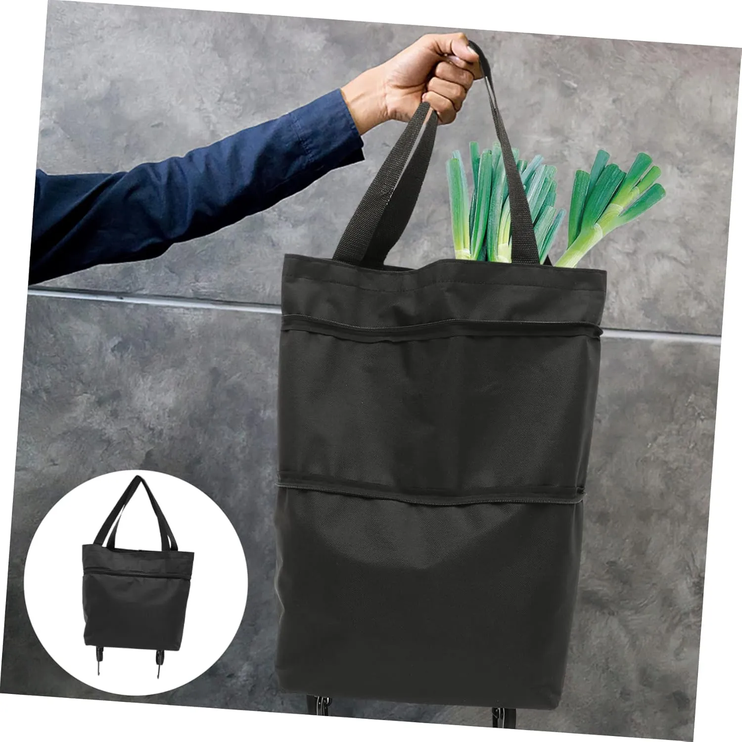Mobestech Collapsible Tey Bag with Foldable Wheels Capacity Grocery and Shopping Bag for Storage for Books Laundry