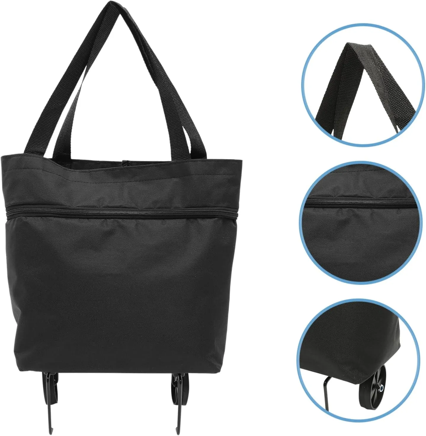 Mobestech Collapsible Tey Bag with Foldable Wheels Capacity Grocery and Shopping Bag for Storage for Books Laundry