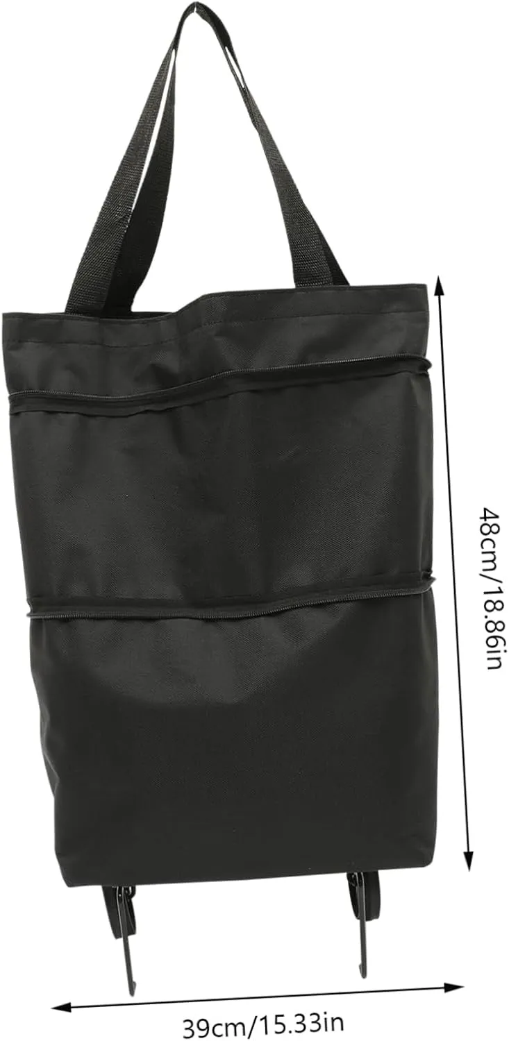 Mobestech Collapsible Tey Bag with Foldable Wheels Capacity Grocery and Shopping Bag for Storage for Books Laundry